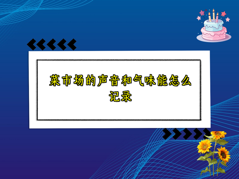 菜市场的声音和气味能怎么记录