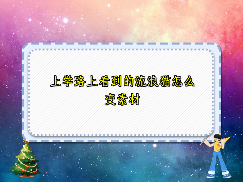 上学路上看到的流浪猫怎么变素材