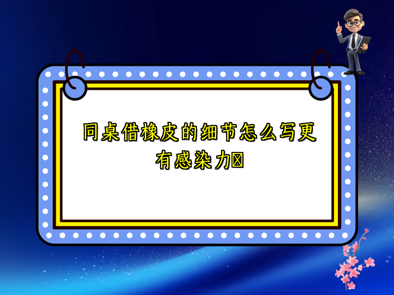 同桌借橡皮的细节怎么写更有感染力​